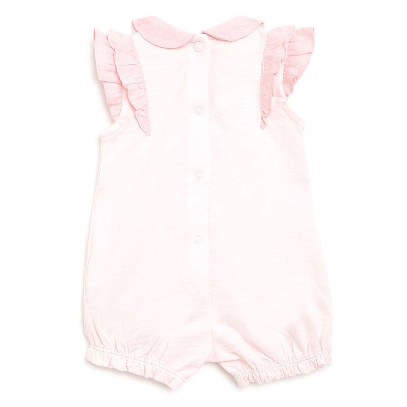 Embroidered Sleeveless Romper Pink image number null